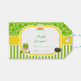 St patrick's day African American Boy Baby Shower Presentetikett