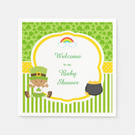 St patrick's day African American Girl Baby Shower Pappersservett