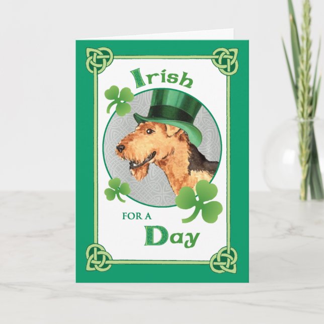 St. Patrick's Day Airedale Kort (Framsida)