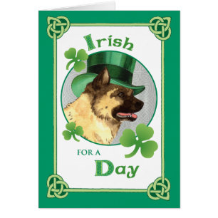 St. Patrick's Day Akita Greeting Card Hälsningskort