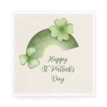 St. Patrick's Day – Akvarell Shamrock Regnbåge