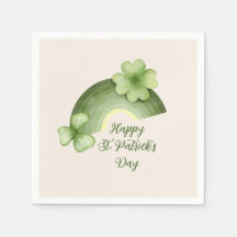 St. Patrick's Day – Akvarell Shamrock Regnbåge