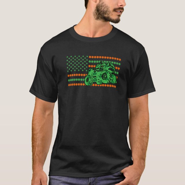 St patrick's day American Flagga Monster Lastbil f T Shirt (Framsida)
