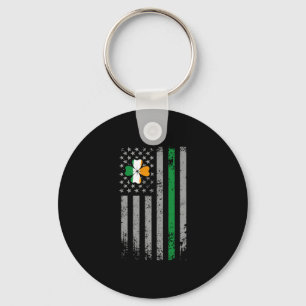 St patricks day American Irish Flagga Shamrock Nyckelring
