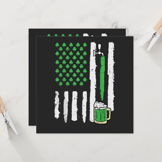 St Patricks Day Amerika Flagga Helgon Inbjudningar (Fram/Back In Situ)