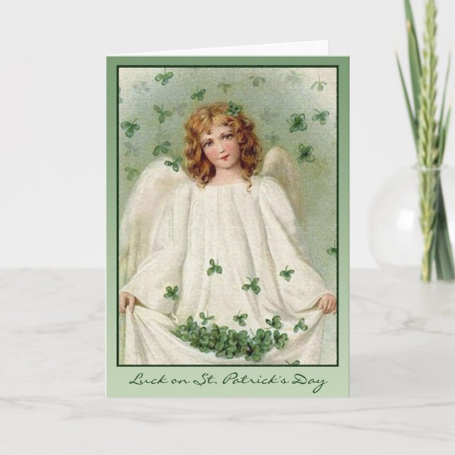 St. Patrick's Day Angel Kort (Framsida)