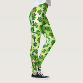 St patrick's day anpassa Namn eller Text Hälsning Leggings