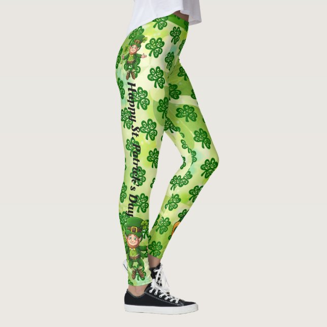 St patrick's day anpassa Namn eller Text Hälsning Leggings (Höger)