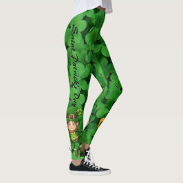 St patrick's day anpassa Ord Grönt Klöver Leggings