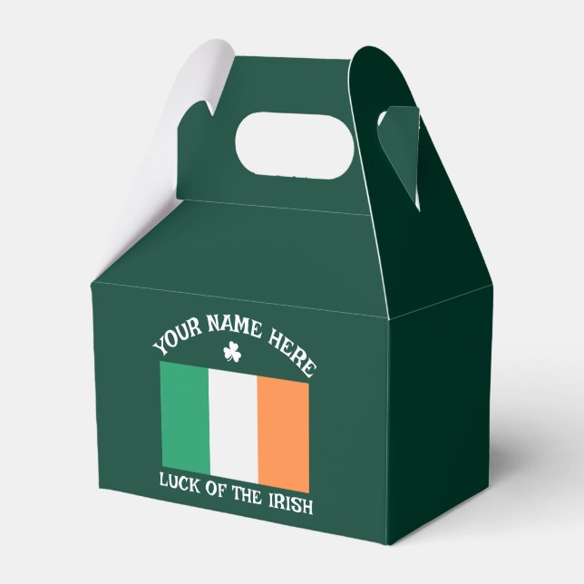 St Patricks Day Anpassat Namn Irländsk Shamrock Pr Presentaskar (Framsidan Sidan)