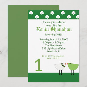 St. Patrick's Day any age Birthday-inbjudan Inbjudningar