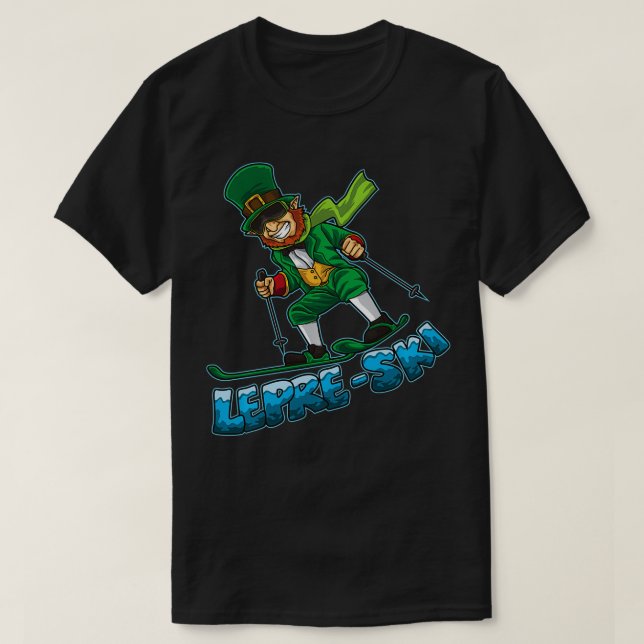St patricks day Apres Ski Pun Skiing LepreSki T Shirt (Design framsida)