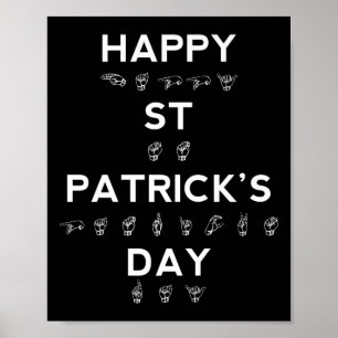 St patrick's day Asl-Dövets medvetenhet Poster