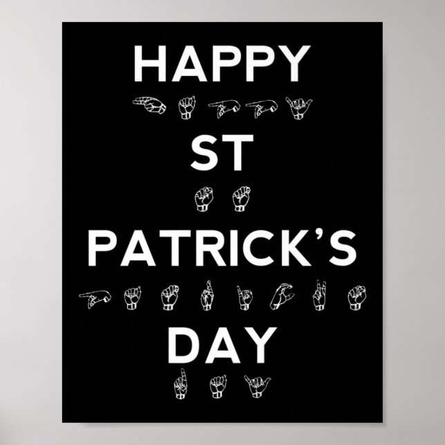 St patrick's day Asl-Dövets medvetenhet Poster (Framsidan)