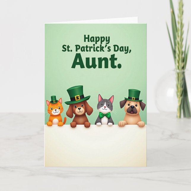 St Patricks Day Aunt Card Kort (Framsida)