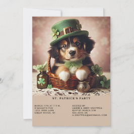 St patrick's day Australian shepherd Puppy Inbjudningar