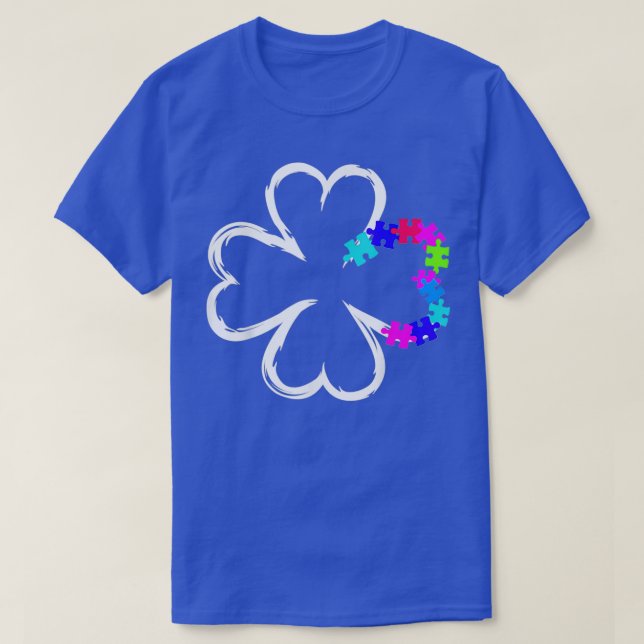 St patricks day Autism Shamrock Puzzle Mamma Irish T Shirt (Design framsida)