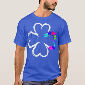St patricks day Autism Shamrock Puzzle Mamma Irish T Shirt