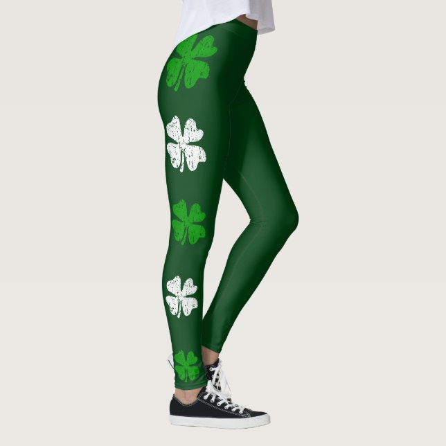 St patricks day av grönt med söta schaktpinnar leggings (Höger)