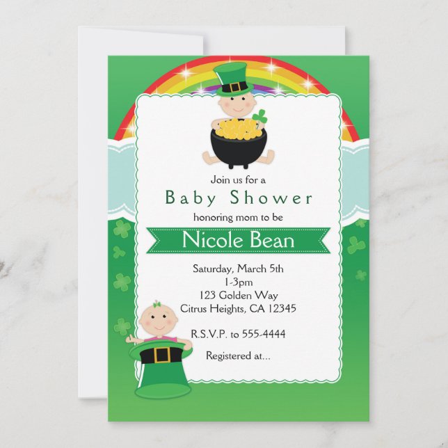 St. Patrick's Day Babies Barnrumsinbjudan Inbjudningar (Framsida)