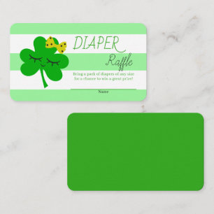 St patrick's day Baby Shower Diaper Raffle Tilläggskort