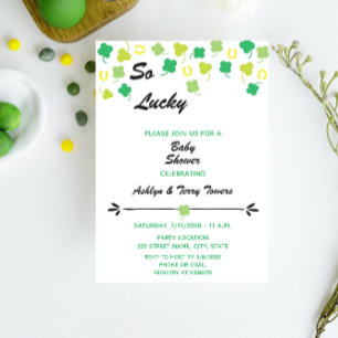 St. Patrick's Day Baby Shower-inbjudan Inbjudningar