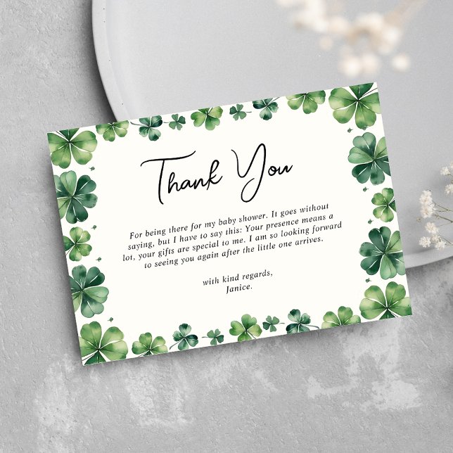 St. Patricks Day Baby Shower-Tack Tack Kort (Skapare uppladdad)