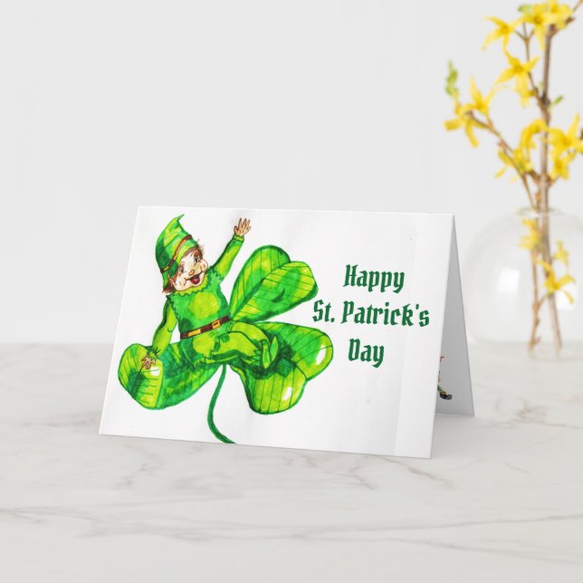 ST. PATRICK'S DAY BABYLEPRECHAUN KORT (Gul blomma)