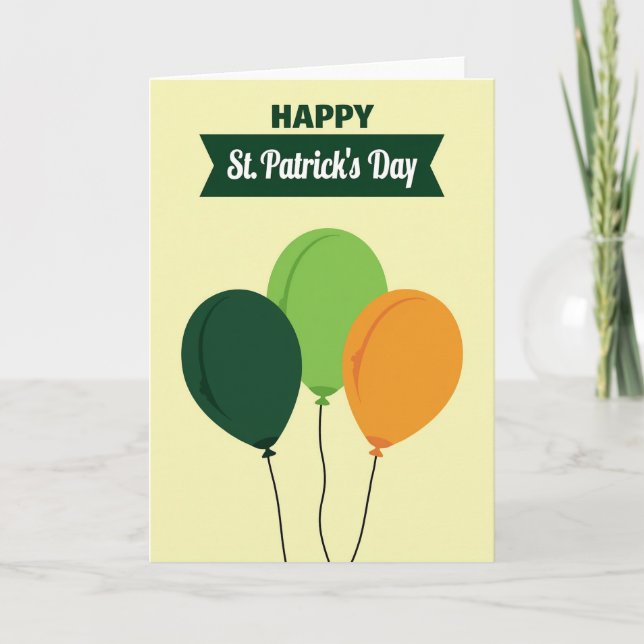St Patricks Day Balloons Card Kort (Framsida)