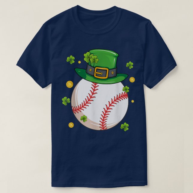 St patrick's day Baseball Älskare Lucky Leprechaun T Shirt (Design framsida)