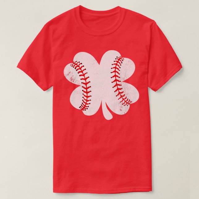 St patricks day Baseball i A Klöver T Shirt (Design framsida)