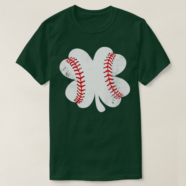 St patricks day Baseball i A Klöver T Shirt (Design framsida)