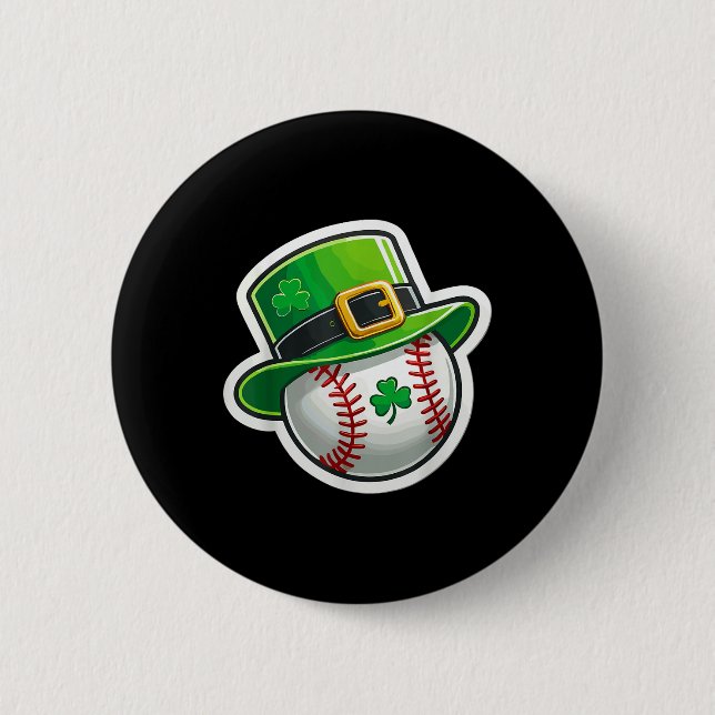 St. Patrick's Day Baseball Klöver Hat Lucky Shamro Knapp (Framsida)