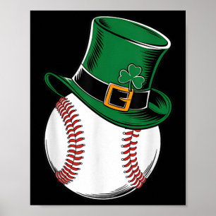 St patricks day Baseball Shamrock Poster