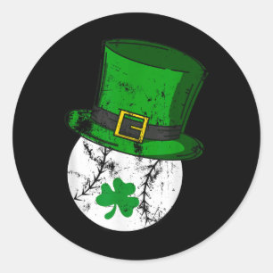 St patricks day Baseball Shamrock Saint Paddys Boy Runt Klistermärke