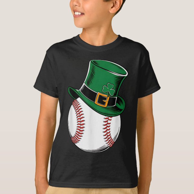 St patricks day Baseball Shamrock T Shirt (Framsida)
