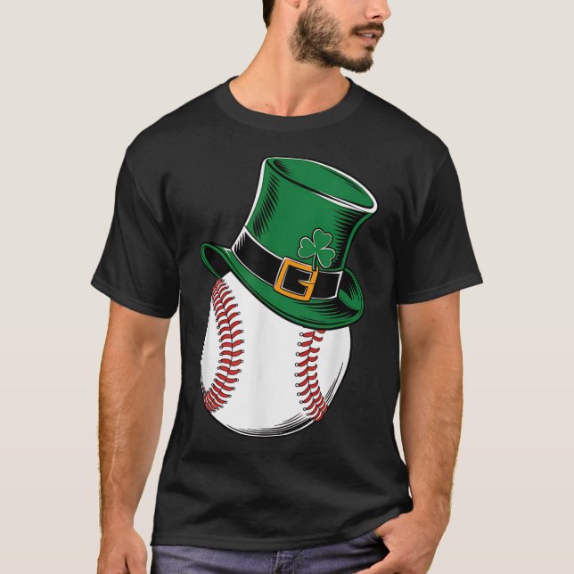 St patricks day Baseball Shamrock T Shirt (Framsida)