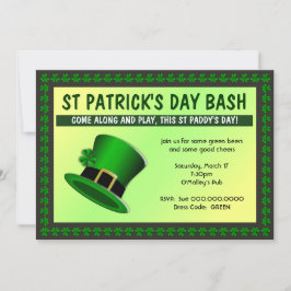 St patrick's day Bash Hat-inbjudan Inbjudningar