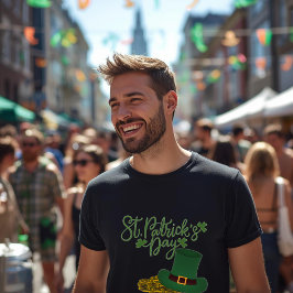 St. Patrick's Day Basic Mörk Herr T-Shirt