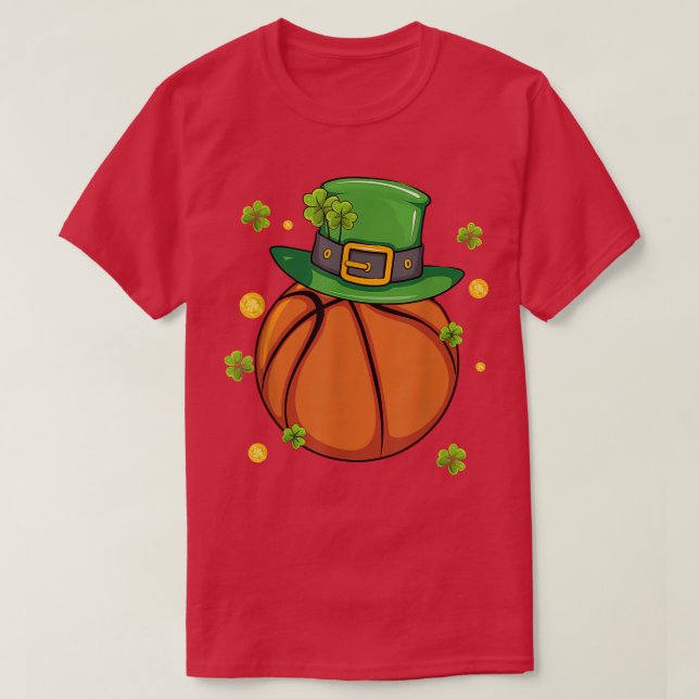 St patrick's day Basketball Älskare Klöver Leprech T Shirt (Design framsida)