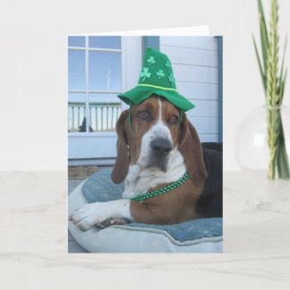 St. Patrick's Day Basset Hound Card Kort