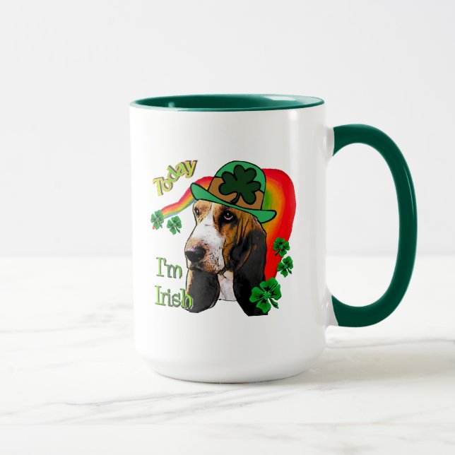 St patricks day Basset Hound Mugg (Höger)
