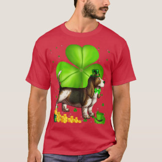 St patrick's day Basset Hound Shamrock Djurälskare T Shirt