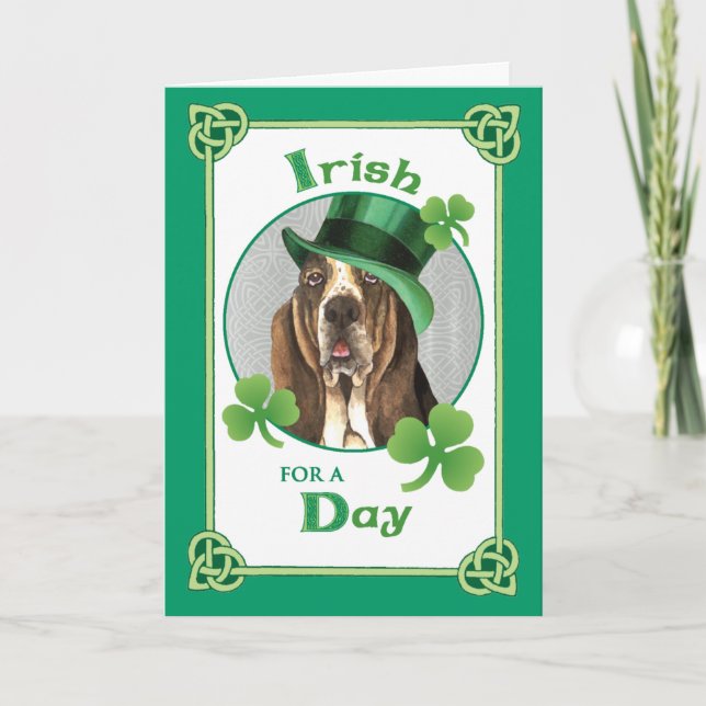 St. Patrick's Day Basset Kort (Framsida)