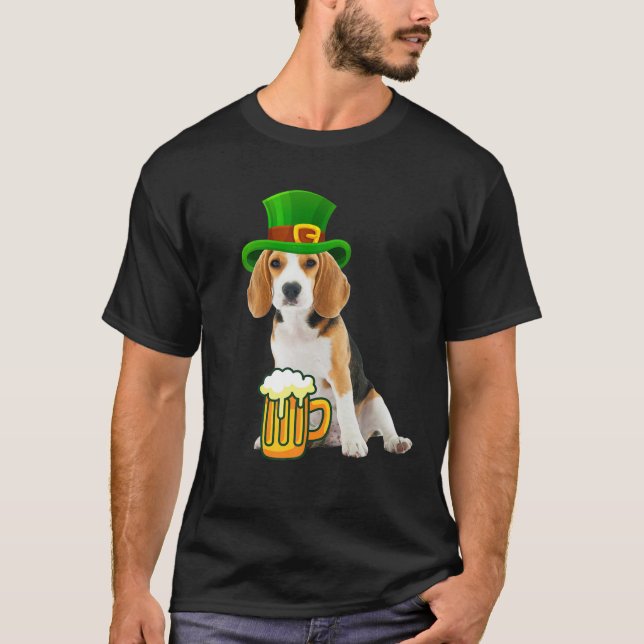 St patrick's day Beagle Funny Irish T Shirt (Framsida)