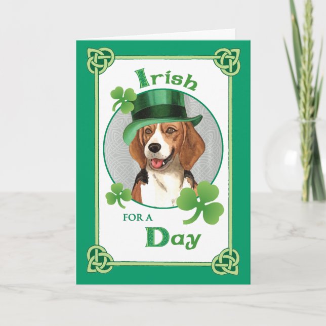 St. Patrick's Day Beagle Kort (Framsida)