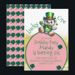 St.Patrick's Day Bear Girl Birthday Lucky One Inbjudningar<br><div class="desc">St.Patrick-Day inbjuder med spjutspets</div>