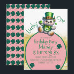 St.Patrick's Day Bear Girl Birthday Lucky One Inbjudningar<br><div class="desc">St.Patrick-Day inbjuder med spjutspets</div>