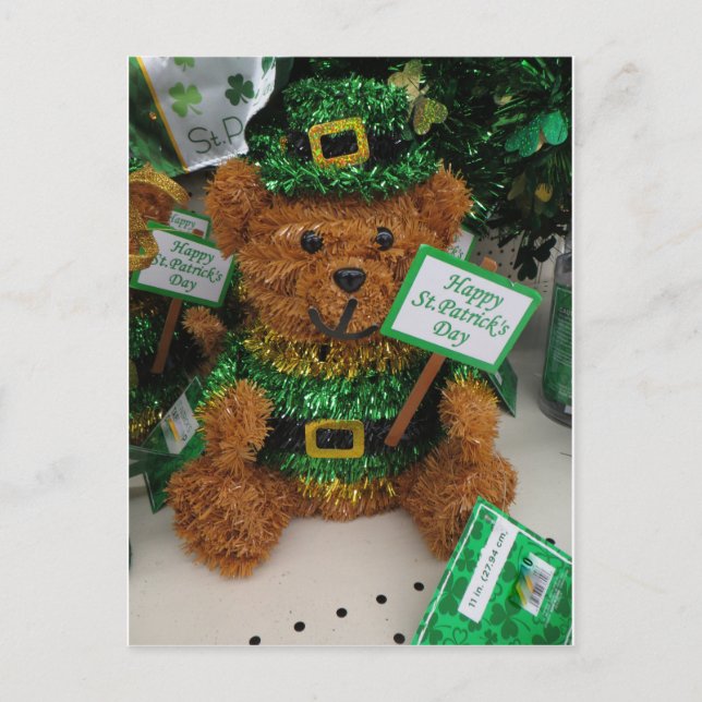 St. Patrick's Day Bear Vykort (Framsida)