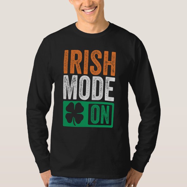 St Patrick's Day Beer Drinking Ireland Irish Mode  T Shirt (Framsida)